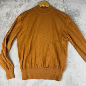Lord & Taylor The Kensington Collection Merino Wool Size Large Sweater Orange
